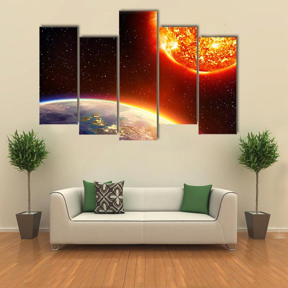 Global Warming In Europe Canvas Wall Art-5 Pop-Gallery Wrap-47" x 32"-Tiaracle