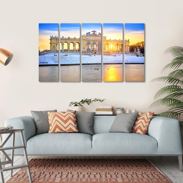 Gloriette At Winter Canvas Wall Art-5 Horizontal-Gallery Wrap-22" x 12"-Tiaracle