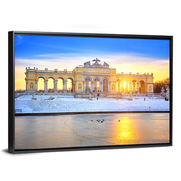 Gloriette At Winter Canvas Wall Art-3 Horizontal-Gallery Wrap-25" x 16"-Tiaracle