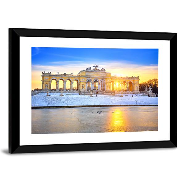 Gloriette At Winter Canvas Wall Art-3 Horizontal-Gallery Wrap-25" x 16"-Tiaracle
