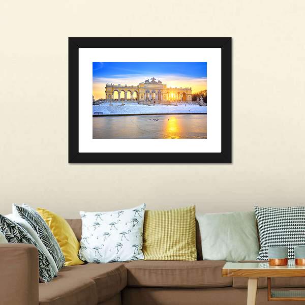 Gloriette At Winter Canvas Wall Art-5 Horizontal-Gallery Wrap-22" x 12"-Tiaracle