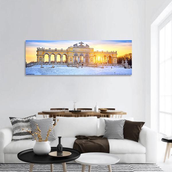 Gloriette At Winter Panoramic Canvas Wall Art-1 Piece-36" x 12"-Tiaracle