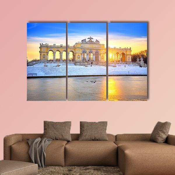 Gloriette At Winter Canvas Wall Art-3 Horizontal-Gallery Wrap-37" x 24"-Tiaracle