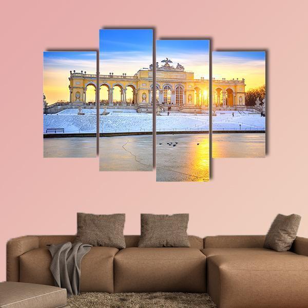 Gloriette At Winter Canvas Wall Art-4 Pop-Gallery Wrap-50" x 32"-Tiaracle