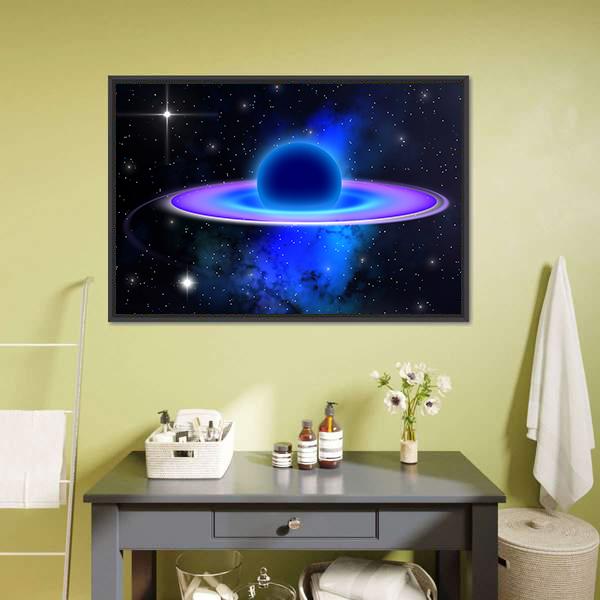 Glowing Black Hole Canvas Wall Art-1 Piece-Floating Frame-36" x 24"-Tiaracle