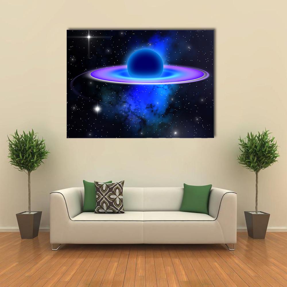 Glowing Black Hole Canvas Wall Art-4 Horizontal-Gallery Wrap-34" x 24"-Tiaracle