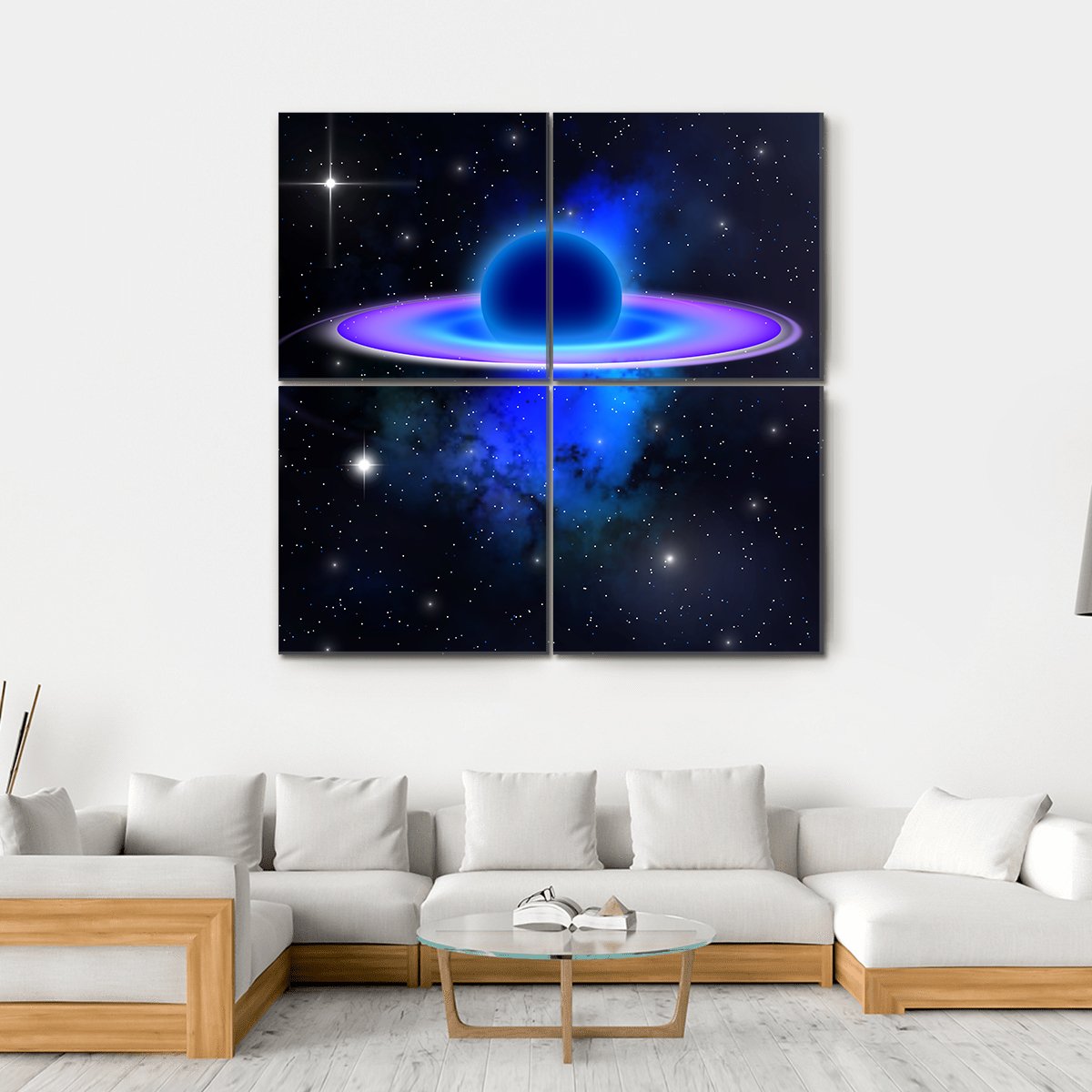 Glowing Black Hole Canvas Wall Art-4 Square-Gallery Wrap-17" x 17"-Tiaracle