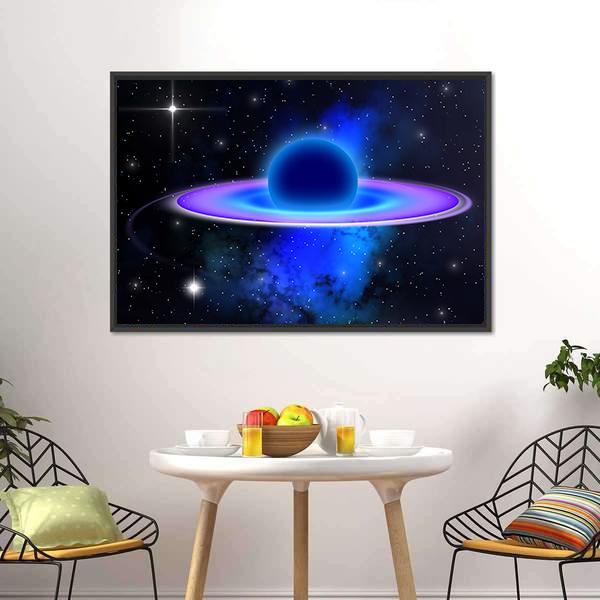 Glowing Black Hole Canvas Wall Art-5 Horizontal-Gallery Wrap-22" x 12"-Tiaracle