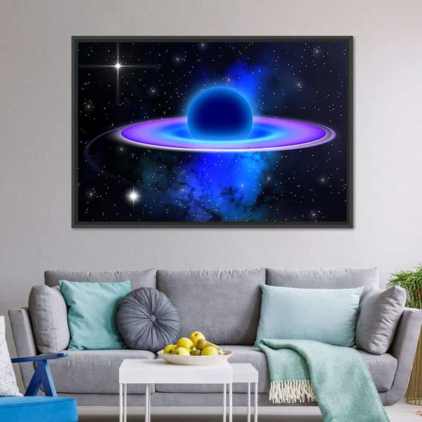Glowing Black Hole Canvas Wall Art-5 Horizontal-Gallery Wrap-22" x 12"-Tiaracle