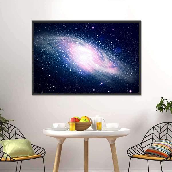 Glowing Galaxy & Stars Canvas Wall Art-3 Horizontal-Gallery Wrap-25" x 16"-Tiaracle