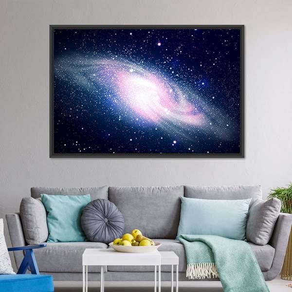 Glowing Galaxy &amp; Stars Canvas Wall Art-3 Horizontal-Gallery Wrap-25" x 16"-Tiaracle
