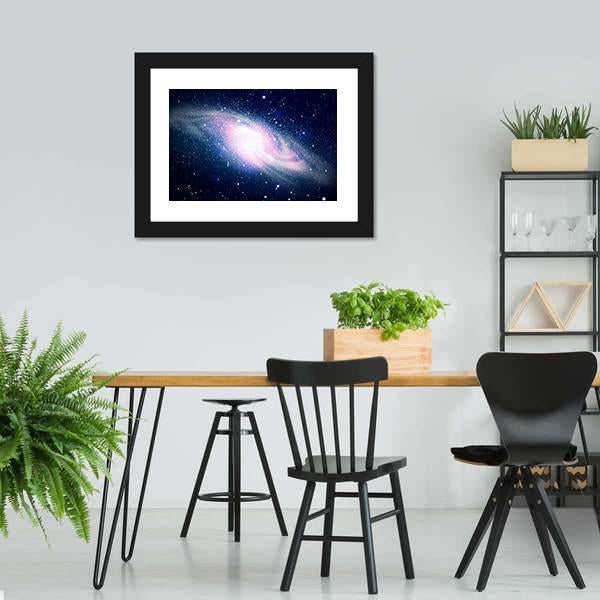Glowing Galaxy &amp; Stars Canvas Wall Art-5 Horizontal-Gallery Wrap-22" x 12"-Tiaracle