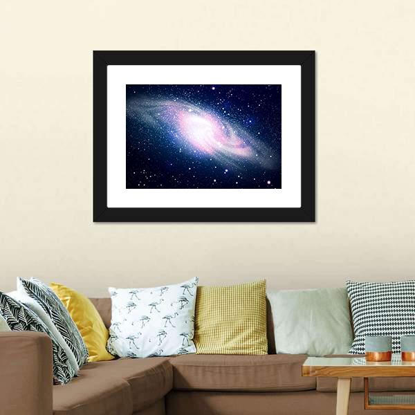 Glowing Galaxy &amp; Stars Canvas Wall Art-3 Horizontal-Gallery Wrap-25" x 16"-Tiaracle