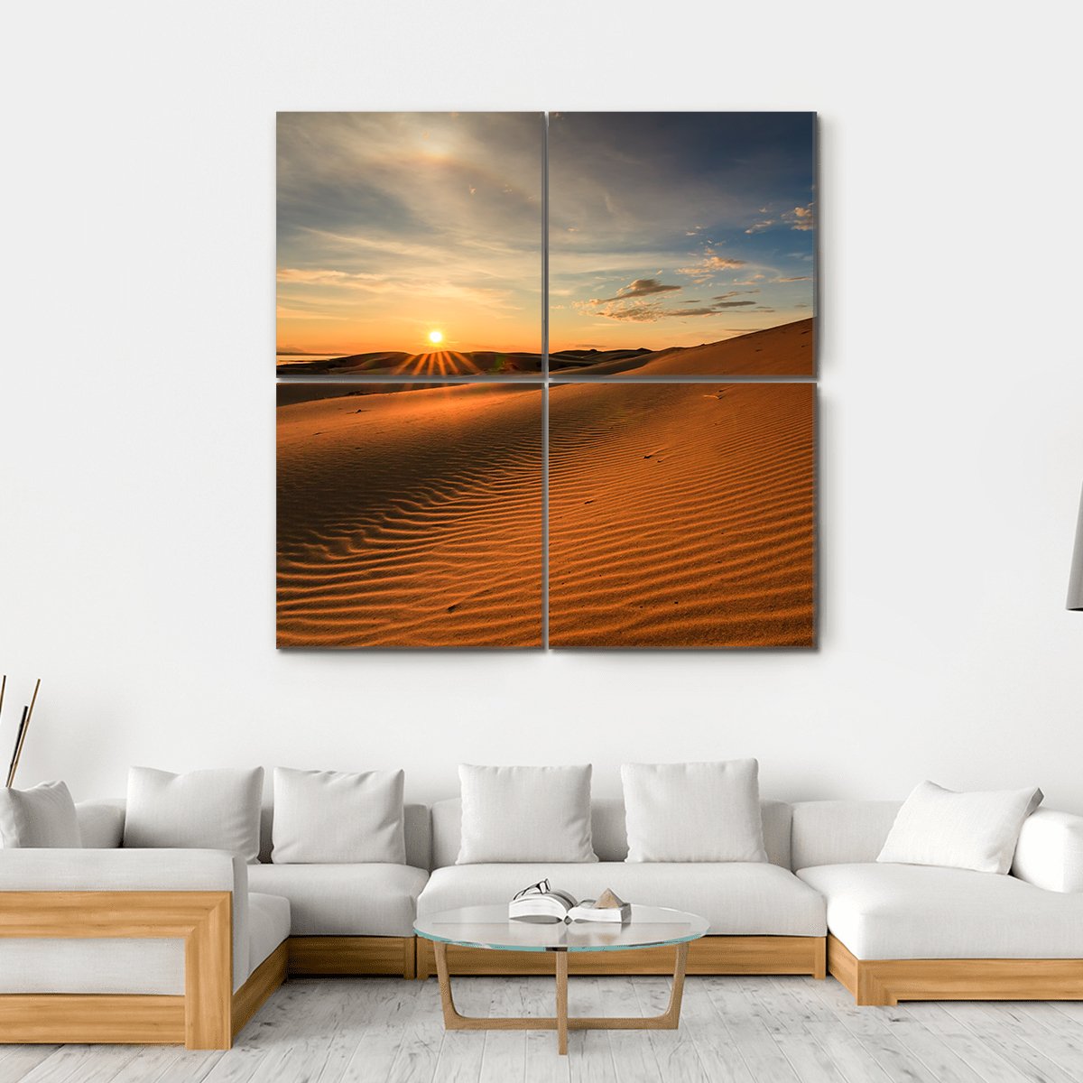 Gobi Desert In Mongolia Canvas Wall Art-4 Square-Gallery Wrap-17" x 17"-Tiaracle