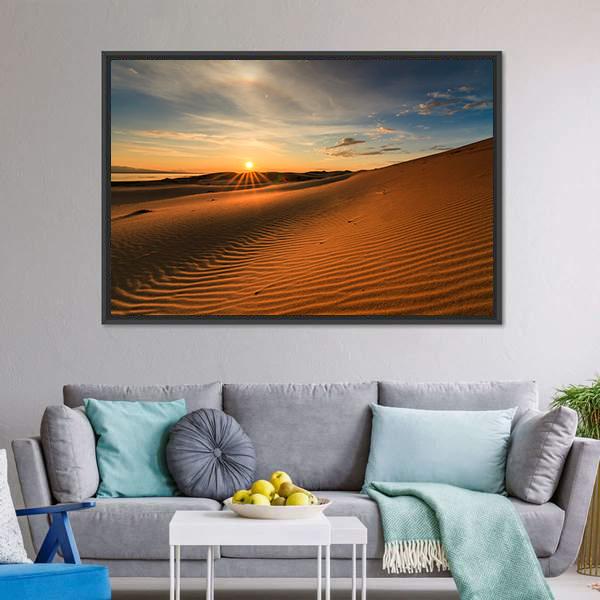 Gobi Desert In Mongolia Canvas Wall Art-3 Horizontal-Gallery Wrap-25" x 16"-Tiaracle