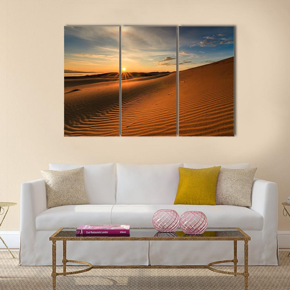 Gobi Desert In Mongolia Canvas Wall Art-3 Horizontal-Gallery Wrap-37" x 24"-Tiaracle