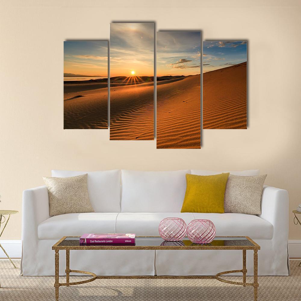 Gobi Desert In Mongolia Canvas Wall Art-4 Pop-Gallery Wrap-50" x 32"-Tiaracle