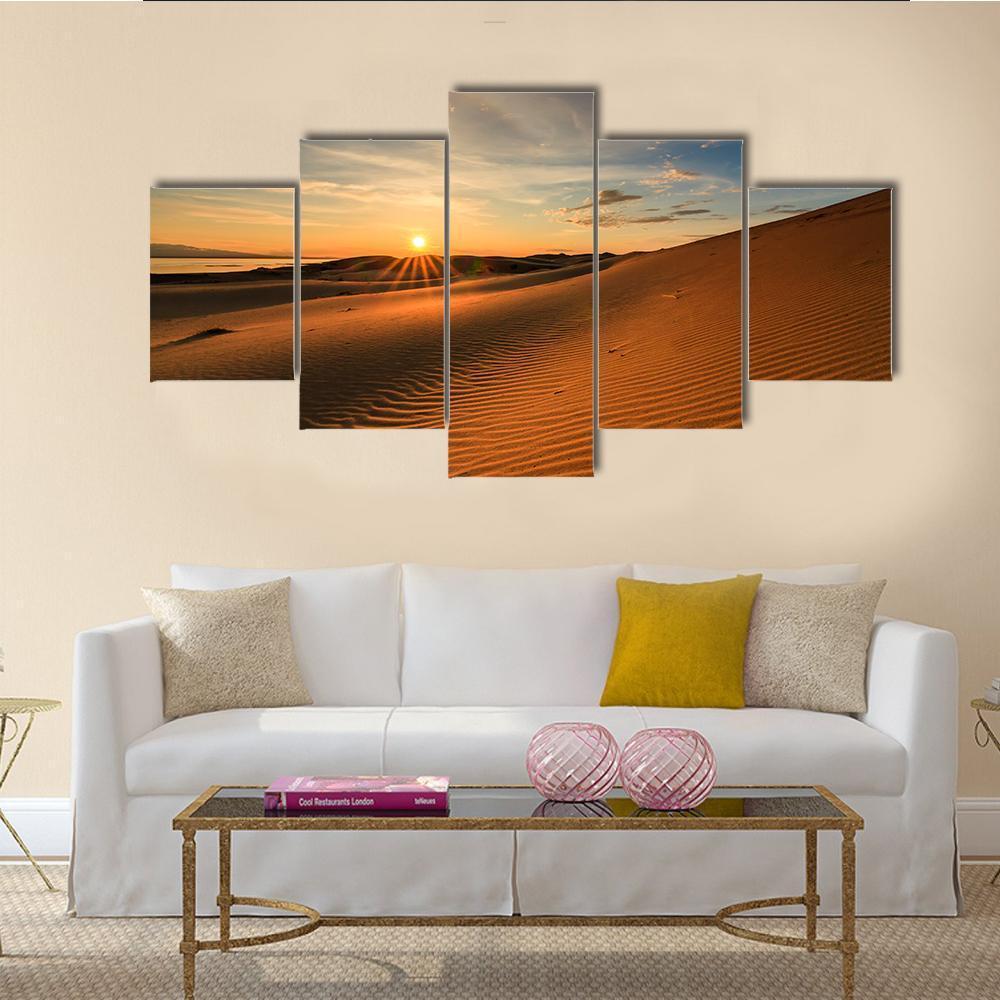 Gobi Desert In Mongolia Canvas Wall Art-5 Star-Gallery Wrap-62" x 32"-Tiaracle