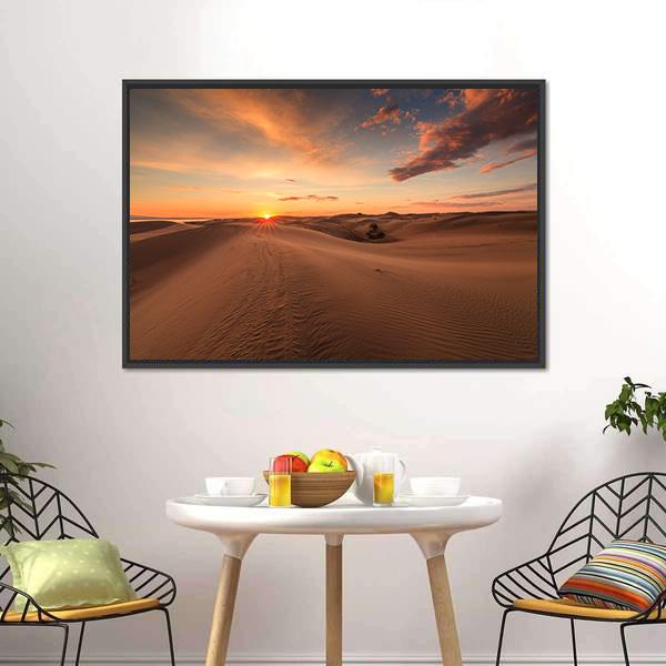 Gobi Desert Canvas Wall Art-1 Piece-Floating Frame-24" x 16"-Tiaracle