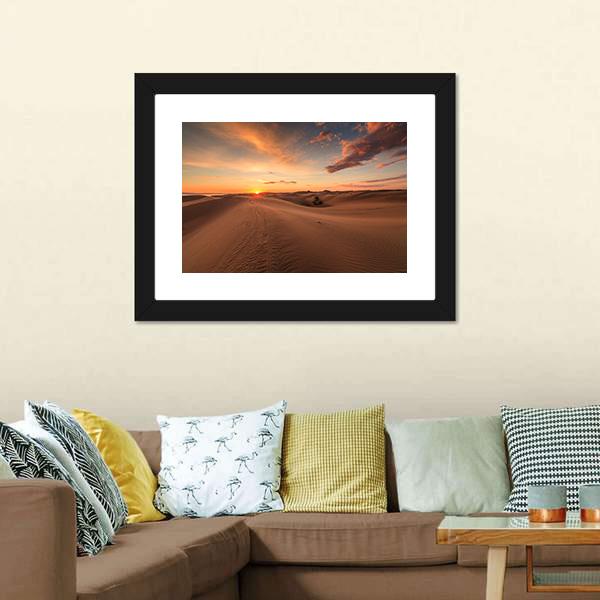 Gobi Desert Canvas Wall Art-1 Piece-Framed Print-20" x 16"-Tiaracle