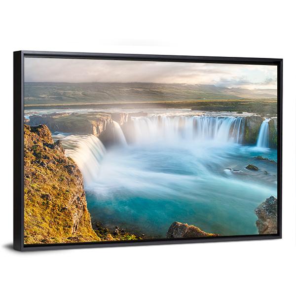 Godafoss Icelandic Waterfall Canvas Wall Art-3 Horizontal-Gallery Wrap-25" x 16"-Tiaracle