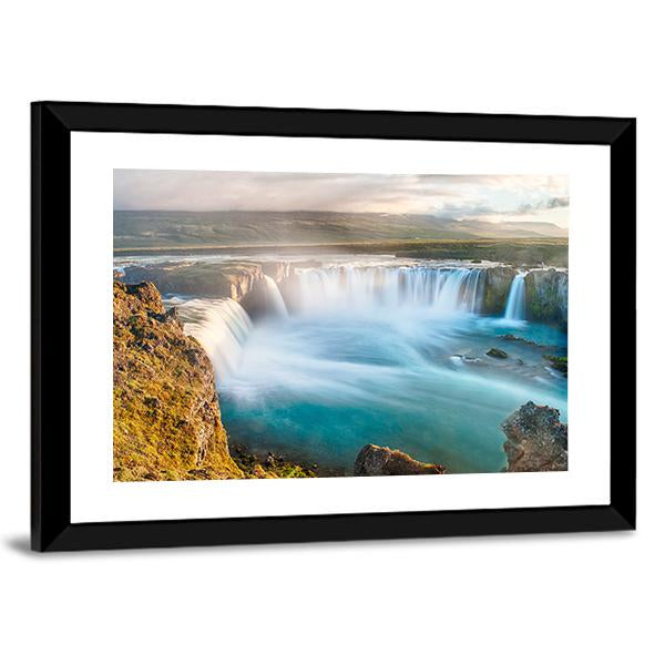 Godafoss Icelandic Waterfall Canvas Wall Art-3 Horizontal-Gallery Wrap-25" x 16"-Tiaracle