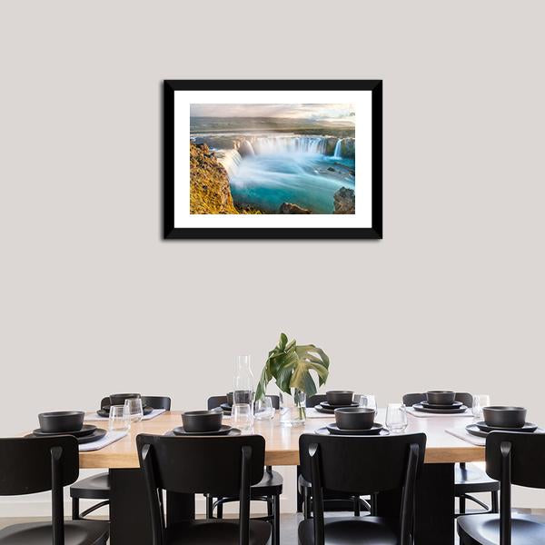 Godafoss Icelandic Waterfall Canvas Wall Art-3 Horizontal-Gallery Wrap-25" x 16"-Tiaracle