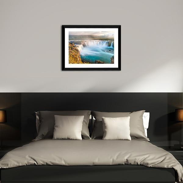 Godafoss Icelandic Waterfall Canvas Wall Art-3 Horizontal-Gallery Wrap-25" x 16"-Tiaracle