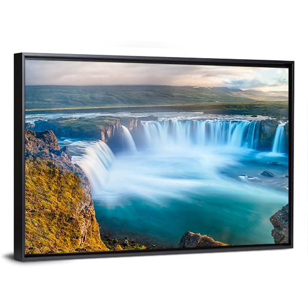 Godafoss Waterfall Iceland Canvas Wall Art-5 Horizontal-Gallery Wrap-22" x 12"-Tiaracle