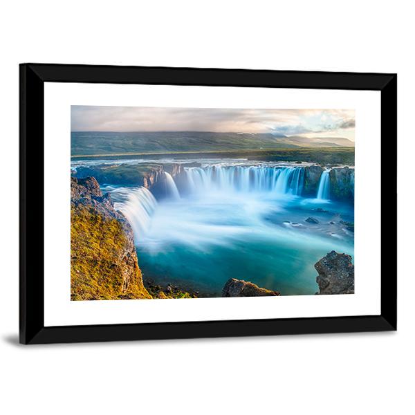 Godafoss Waterfall Iceland Canvas Wall Art-5 Horizontal-Gallery Wrap-22" x 12"-Tiaracle