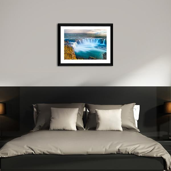 Godafoss Waterfall Iceland Canvas Wall Art-5 Horizontal-Gallery Wrap-22" x 12"-Tiaracle