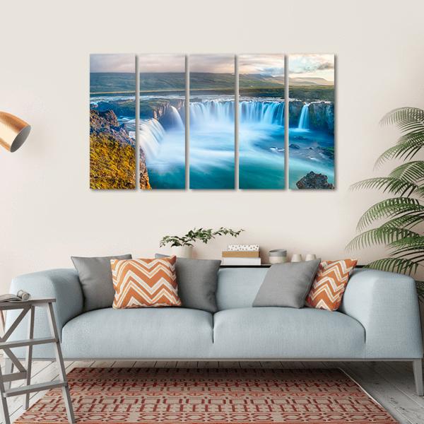 Godafoss Waterfall Iceland Canvas Wall Art-5 Horizontal-Gallery Wrap-22" x 12"-Tiaracle