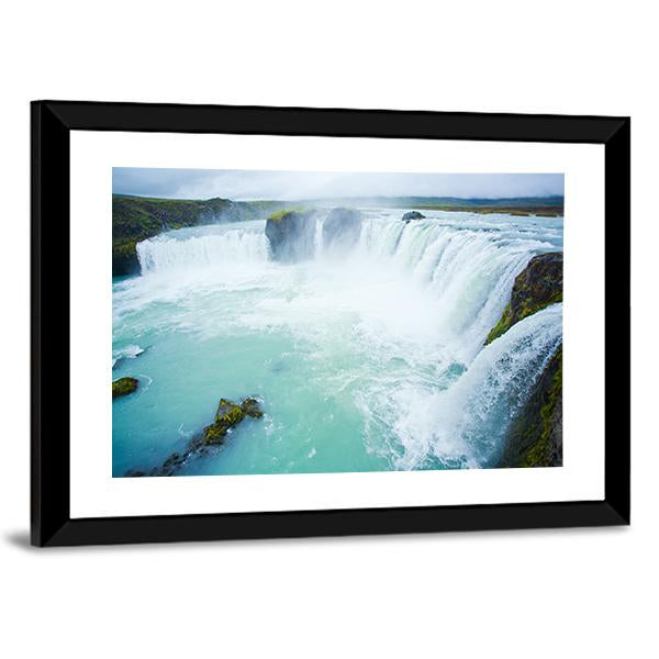 Godafoss Waterfall In The Northern Iceland Canvas Wall Art-3 Horizontal-Gallery Wrap-25" x 16"-Tiaracle