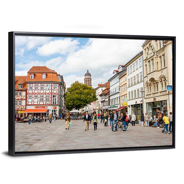 Goettingen Old Town Canvas Wall Art-3 Horizontal-Gallery Wrap-25" x 16"-Tiaracle