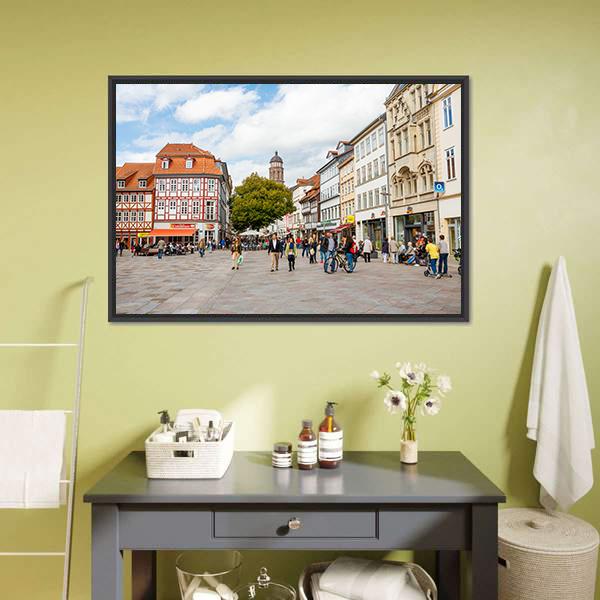 Goettingen Old Town Canvas Wall Art-3 Horizontal-Gallery Wrap-25" x 16"-Tiaracle