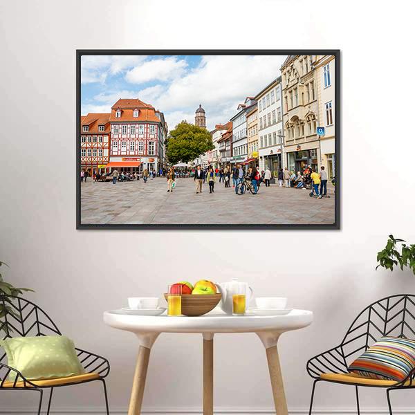 Goettingen Old Town Canvas Wall Art-3 Horizontal-Gallery Wrap-25" x 16"-Tiaracle