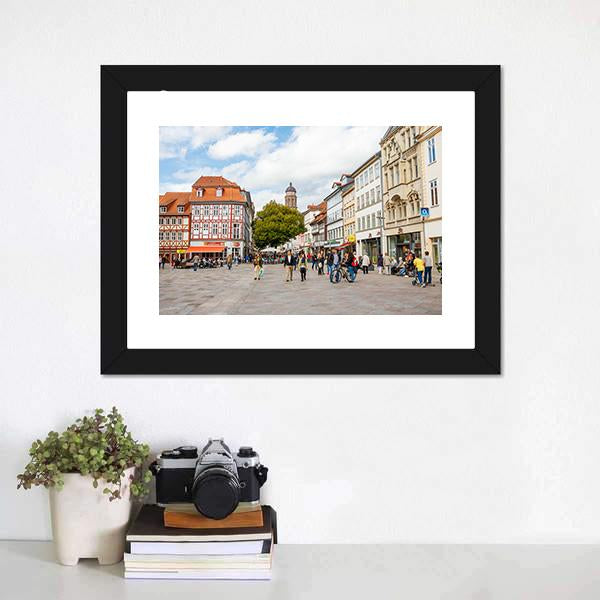 Goettingen Old Town Canvas Wall Art-1 Piece-Framed Print-20" x 16"-Tiaracle