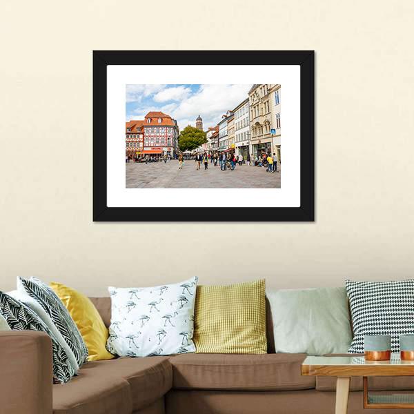 Goettingen Old Town Canvas Wall Art-3 Horizontal-Gallery Wrap-25" x 16"-Tiaracle