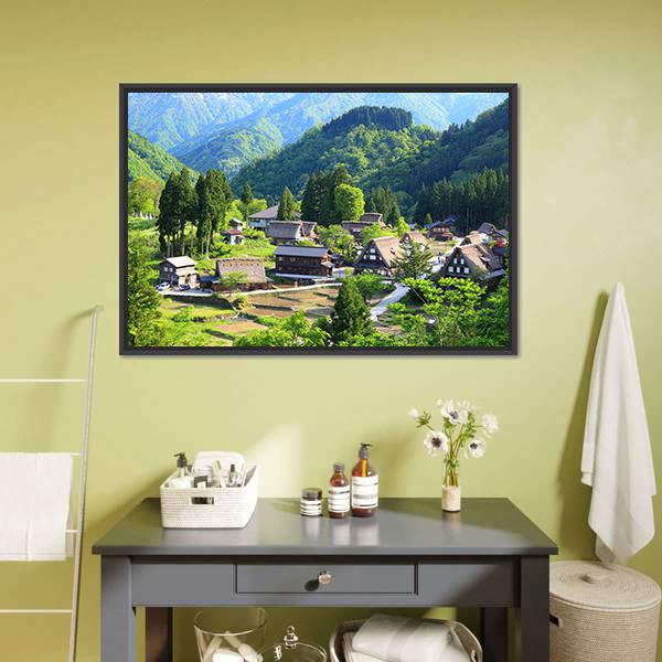 Gokayama Toyama Japan Canvas Wall Art-1 Piece-Floating Frame-24" x 16"-Tiaracle