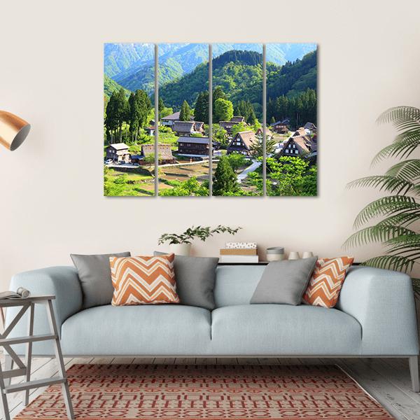 Gokayama Toyama Japan Canvas Wall Art-4 Horizontal-Gallery Wrap-34" x 24"-Tiaracle