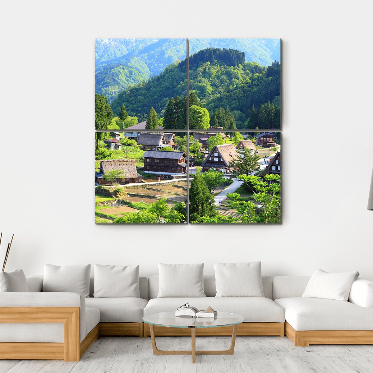 Gokayama Toyama Japan Canvas Wall Art-4 Square-Gallery Wrap-17" x 17"-Tiaracle
