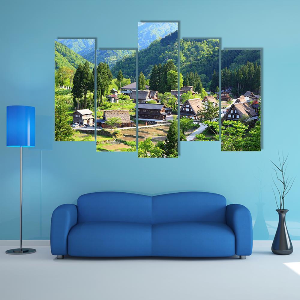 Gokayama Toyama Japan Canvas Wall Art-5 Pop-Gallery Wrap-47" x 32"-Tiaracle