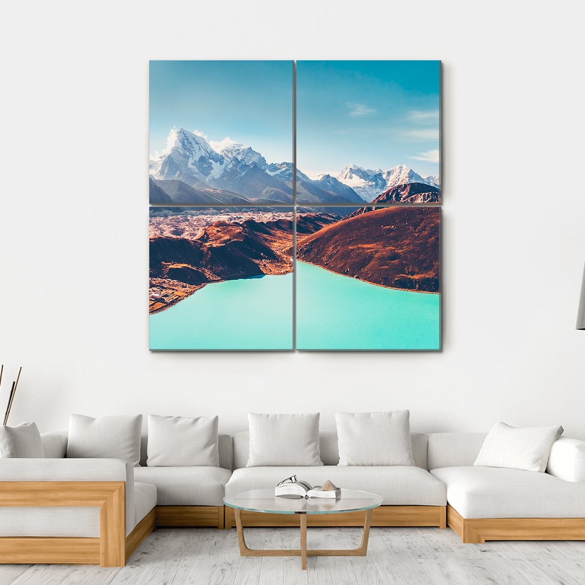 Gokyo Lake Canvas Wall Art-4 Square-Gallery Wrap-17" x 17"-Tiaracle