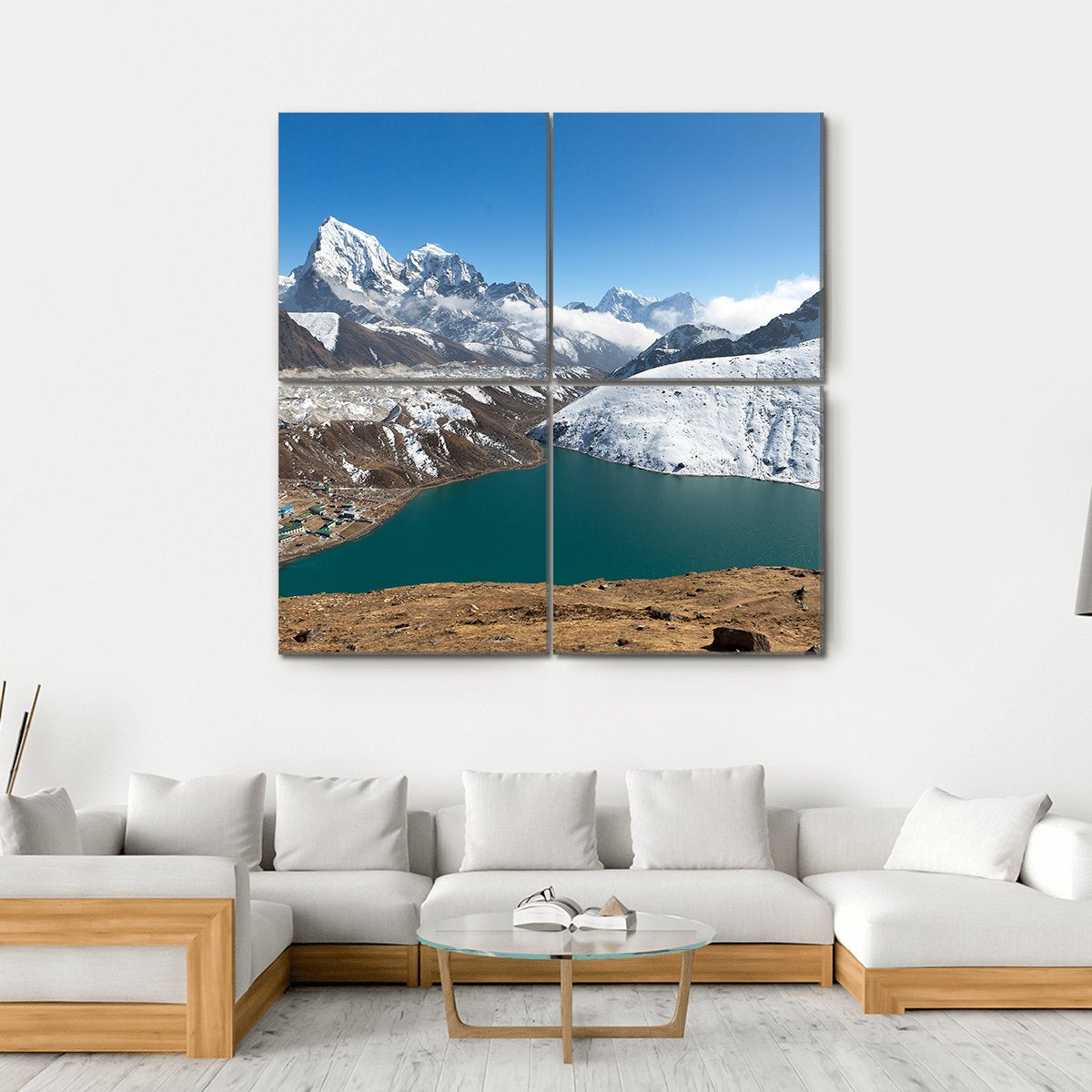 Gokyo Lake Nepal Canvas Wall Art-4 Square-Gallery Wrap-17" x 17"-Tiaracle