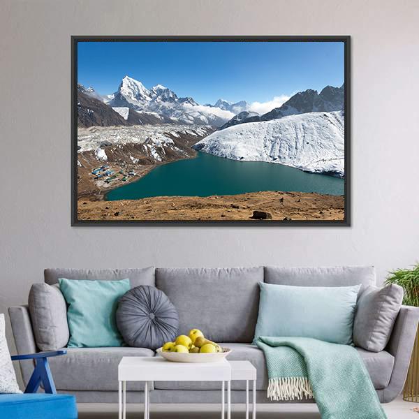Gokyo Lake Nepal Panoramic Canvas Wall Art-1 Piece-36" x 12"-Tiaracle