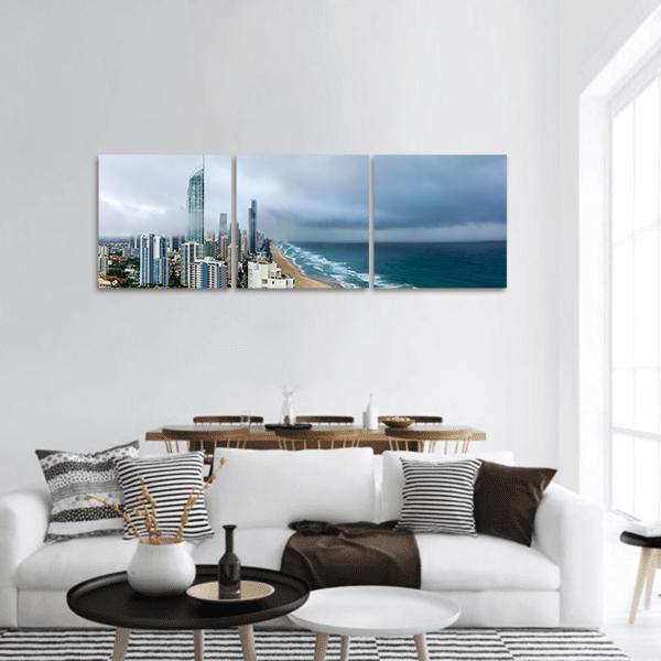 Gold Coast Australia Panoramic Canvas Wall Art-3 Piece-25" x 08"-Tiaracle