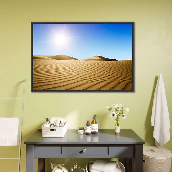Gold Desert Canvas Wall Art-1 Piece-Floating Frame-24" x 16"-Tiaracle