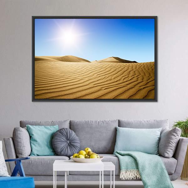 Gold Desert Canvas Wall Art-3 Horizontal-Gallery Wrap-25" x 16"-Tiaracle