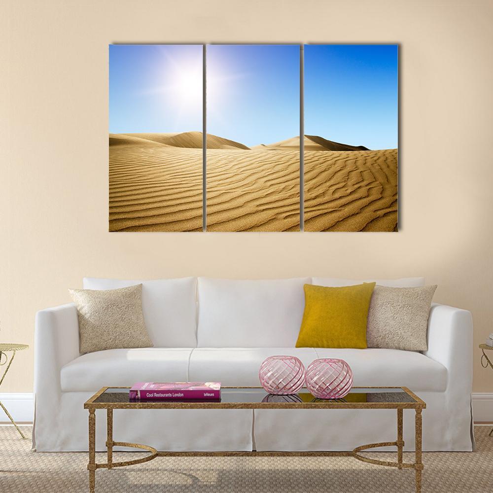 Gold Desert Canvas Wall Art-3 Horizontal-Gallery Wrap-37" x 24"-Tiaracle