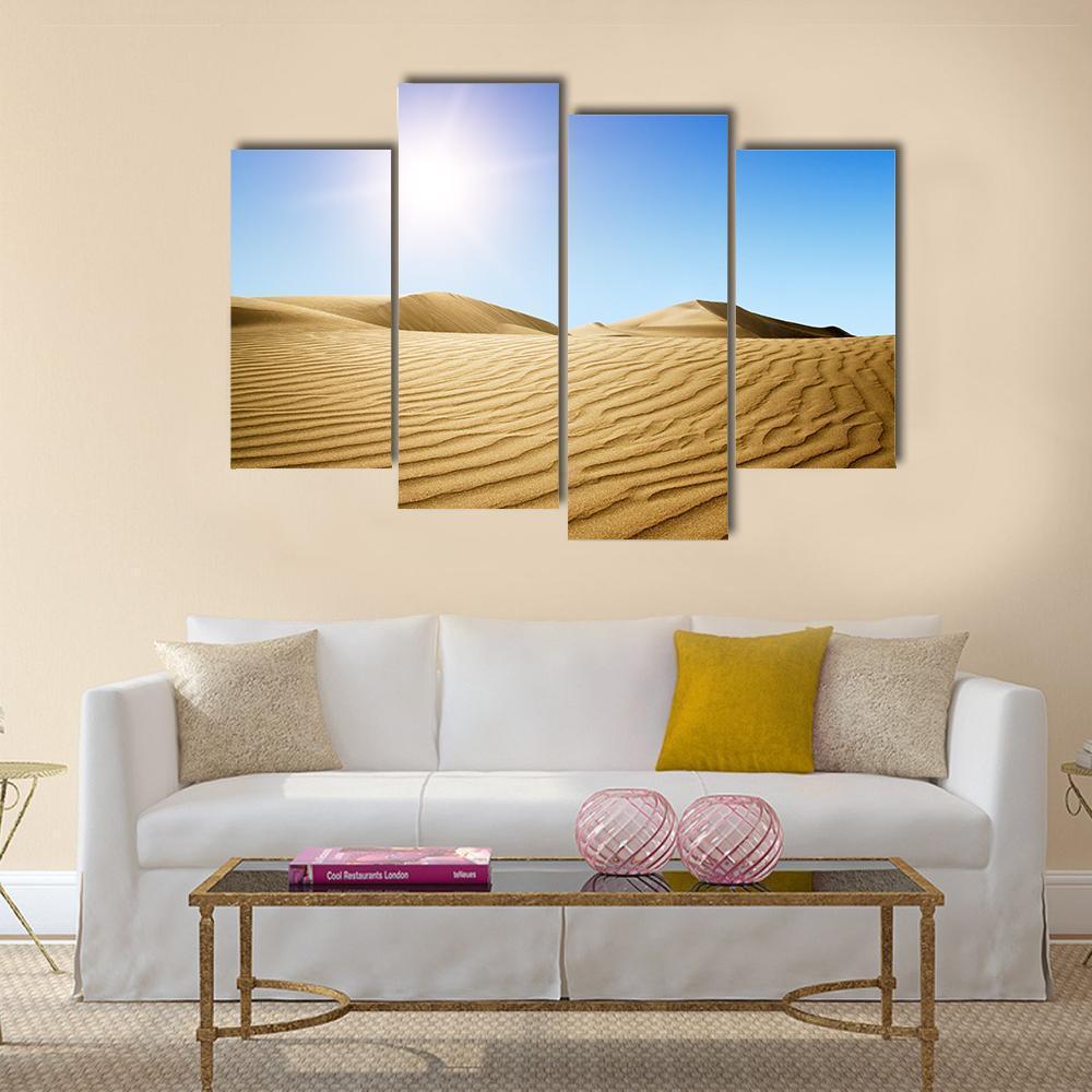 Gold Desert Canvas Wall Art-4 Pop-Gallery Wrap-50" x 32"-Tiaracle